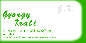 gyorgy krall business card